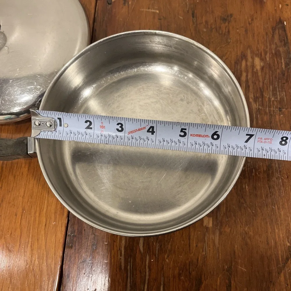 Vtg Farberware Aluminum Clad Stainless Steel Cookware Set Pot Pan With Lid 7